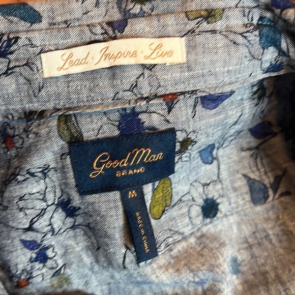 NWT Good Man Brand Floral Print Short Sleeve Button Down Shirt Size M - Picture 7 of 8